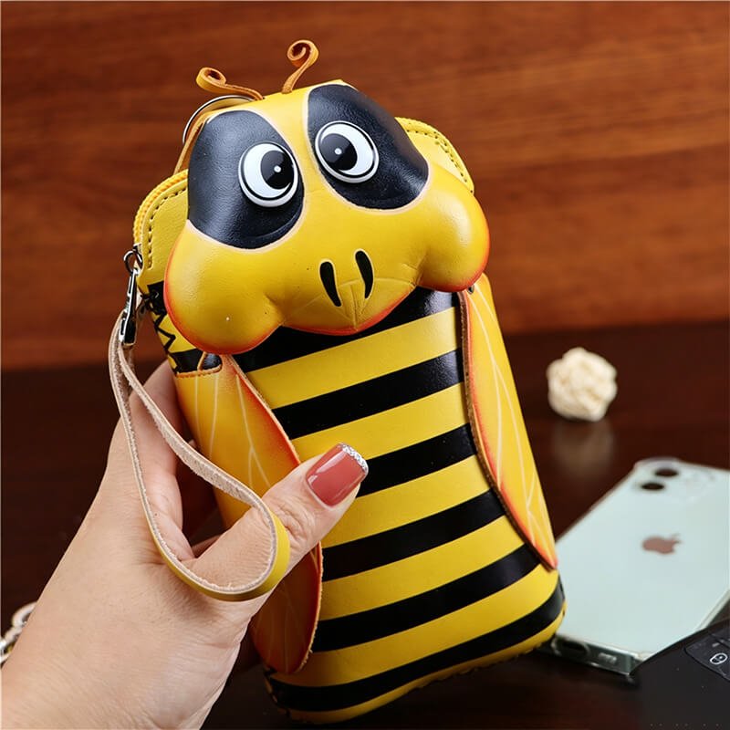 Cartoon Owl-Shaped Leather Phone Bag – Babylon Leather - Babylon LeatherBabylon LeatherLLZ130-Yellow