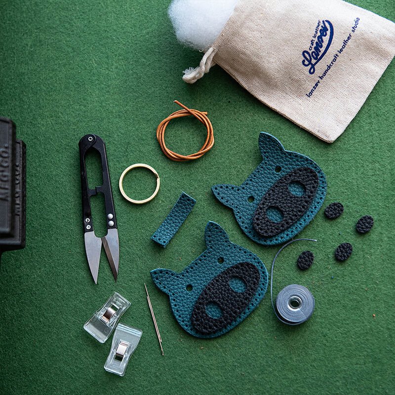 Cartoon Style Keychain DIY Leather Kit– Babylon Leather - Babylon LeatherBabylon LeatherLZ63-Blue