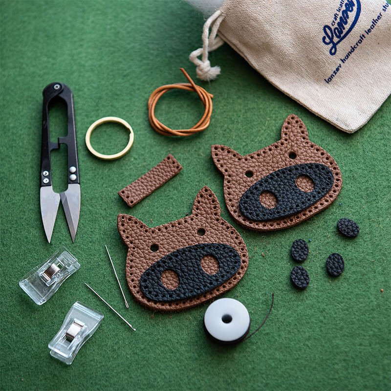 Cartoon Style Keychain DIY Leather Kit– Babylon Leather - Babylon LeatherBabylon LeatherLZ63-Grey