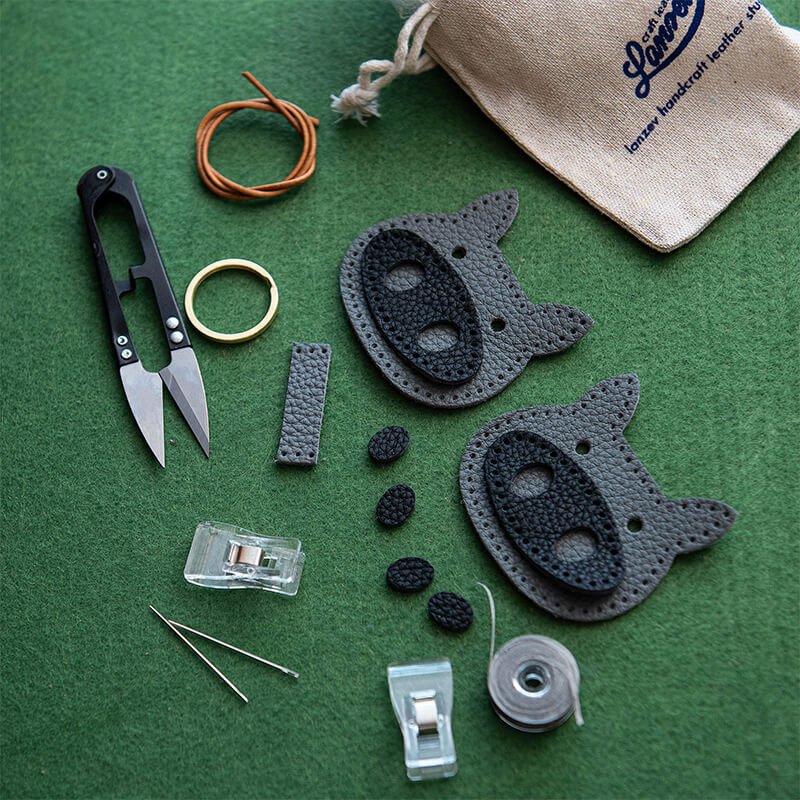 Cartoon Style Keychain DIY Leather Kit– Babylon Leather - Babylon LeatherBabylon LeatherLZ63-Grey
