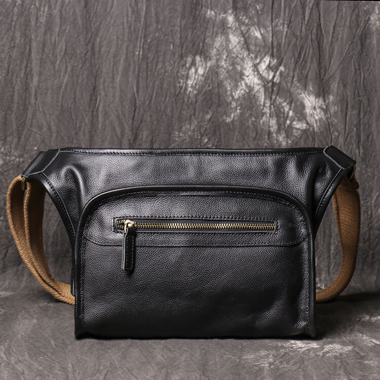 Casual Men’s Leather Crossbody Bag – Babylon Leather - Babylon LeatherBabylon LeatherLJ060 - Black