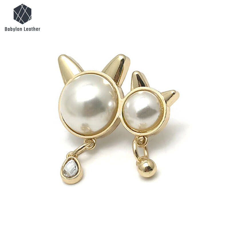 Cat Head Pearl Creative Fashion Bag Label（1 PACK） - Babylon LeatherBabylon LeatherBL - 008