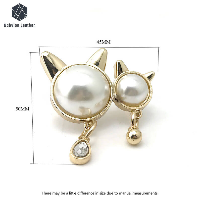 Cat Head Pearl Creative Fashion Bag Label（1 PACK） - Babylon LeatherBabylon LeatherBL - 008