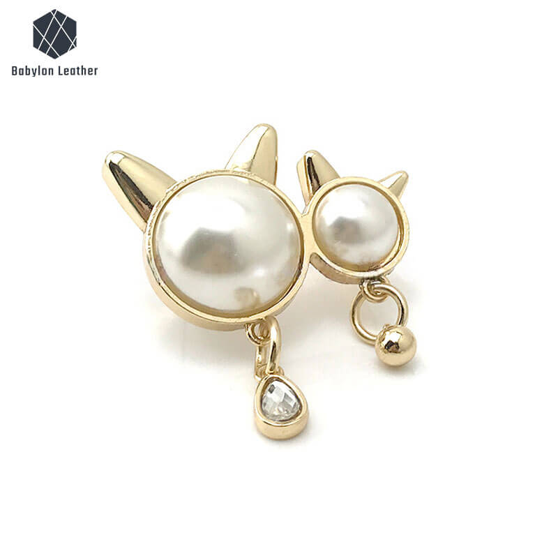 Cat Head Pearl Creative Fashion Bag Label（1 PACK） - Babylon LeatherBabylon LeatherBL - 008
