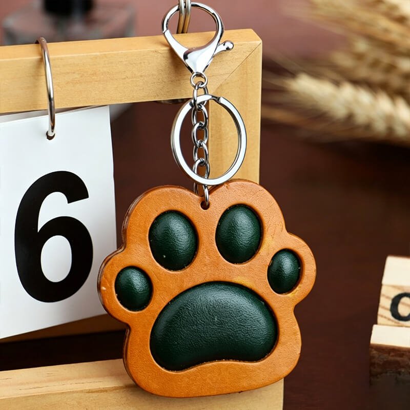 Cat Paw Leather Bag Charm – Babylon Leather - Babylon LeatherBabylon LeatherLLZ120-Brown & Green