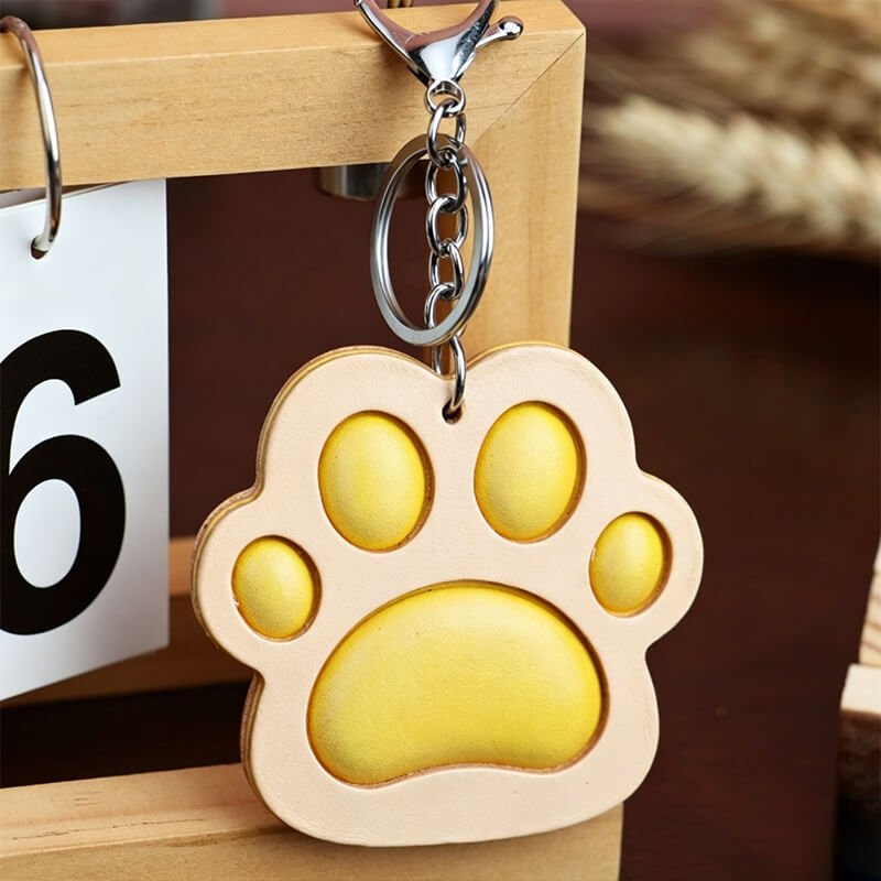 Cat Paw Leather Bag Charm – Babylon Leather - Babylon LeatherBabylon LeatherLLZ120-Original & Yellow
