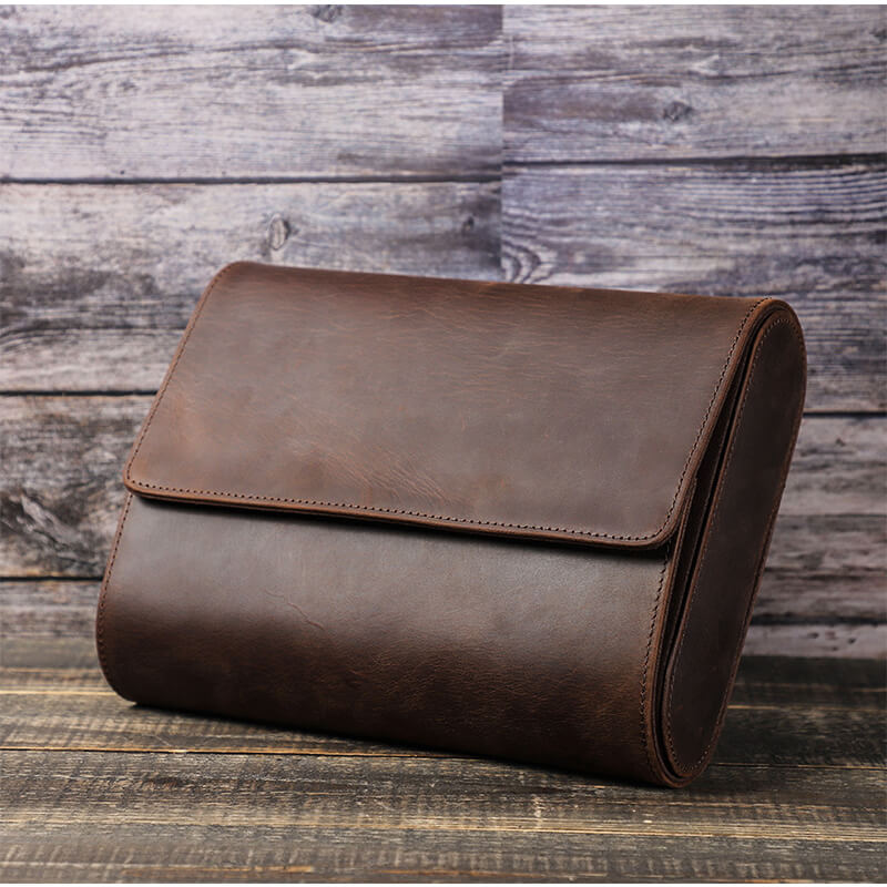 Crazy Horse Leather Watch Storage Case, 6 Slots – Babylon Leather