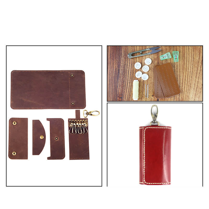 Men's Belt-Loop Key Case Veg Tanned Leather DIY Kit – Babylon Leather