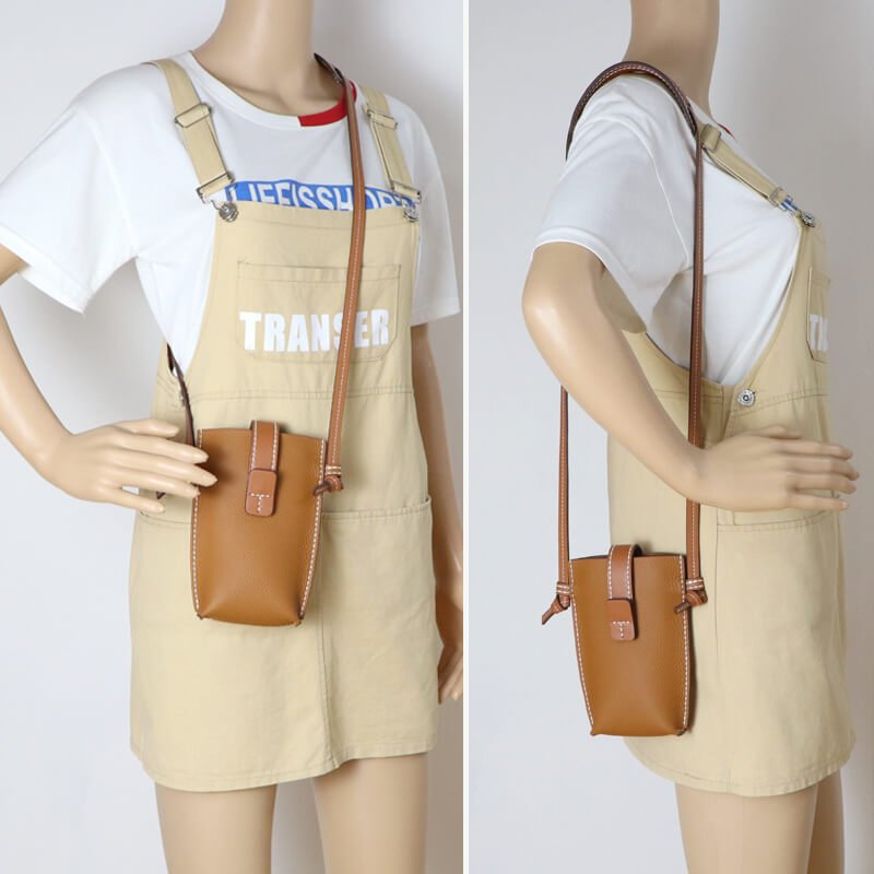 Cell Phone Crossbody DIY Kit – Babylon Leather - Babylon LeatherBabylon LeatherSY86 - Caramel - White