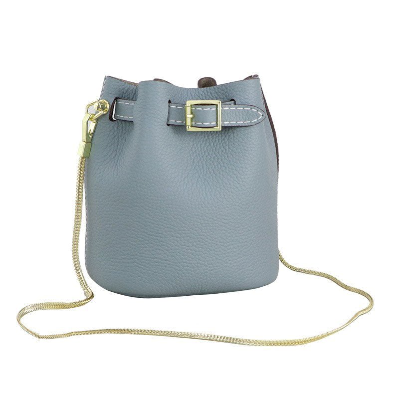 Chain Strap Bucket Bag DIY Kit – Babylon Leather - Babylon LeatherBabylon LeatherSY24 - Haze Blue - White