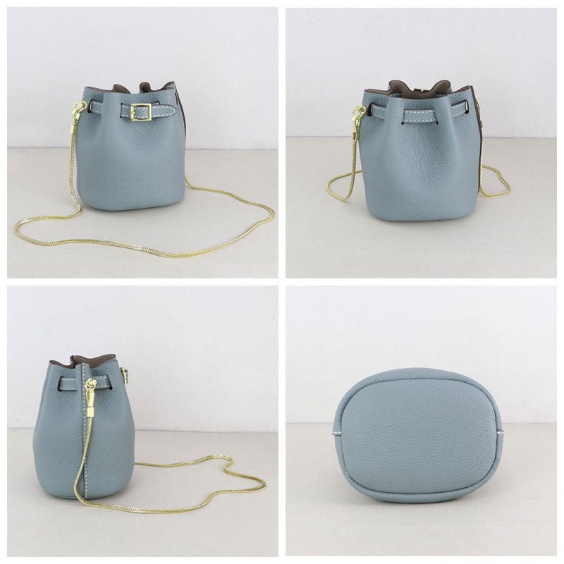 Chain Strap Bucket Bag DIY Kit – Babylon Leather - Babylon LeatherBabylon LeatherSY24 - Haze Blue - White