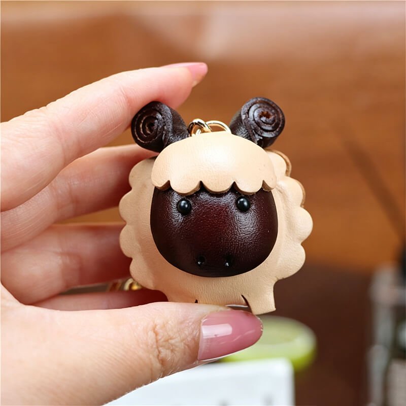 Chinese Zodiac Leather Bag Charm – Babylon Leather - Babylon LeatherBabylon LeatherLLZ34-Goat-Coffee