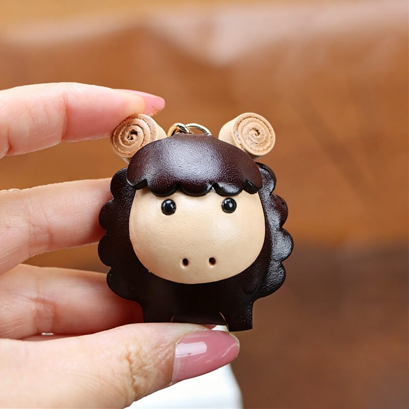 Chinese Zodiac Leather Bag Charm – Babylon Leather - Babylon LeatherBabylon LeatherLLZ34-Goat-Original