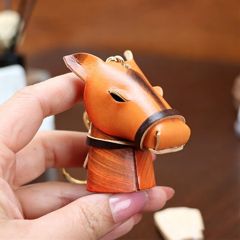 Chinese Zodiac Leather Bag Charm – Babylon Leather - Babylon LeatherBabylon LeatherLLZ34-Horse-Orange