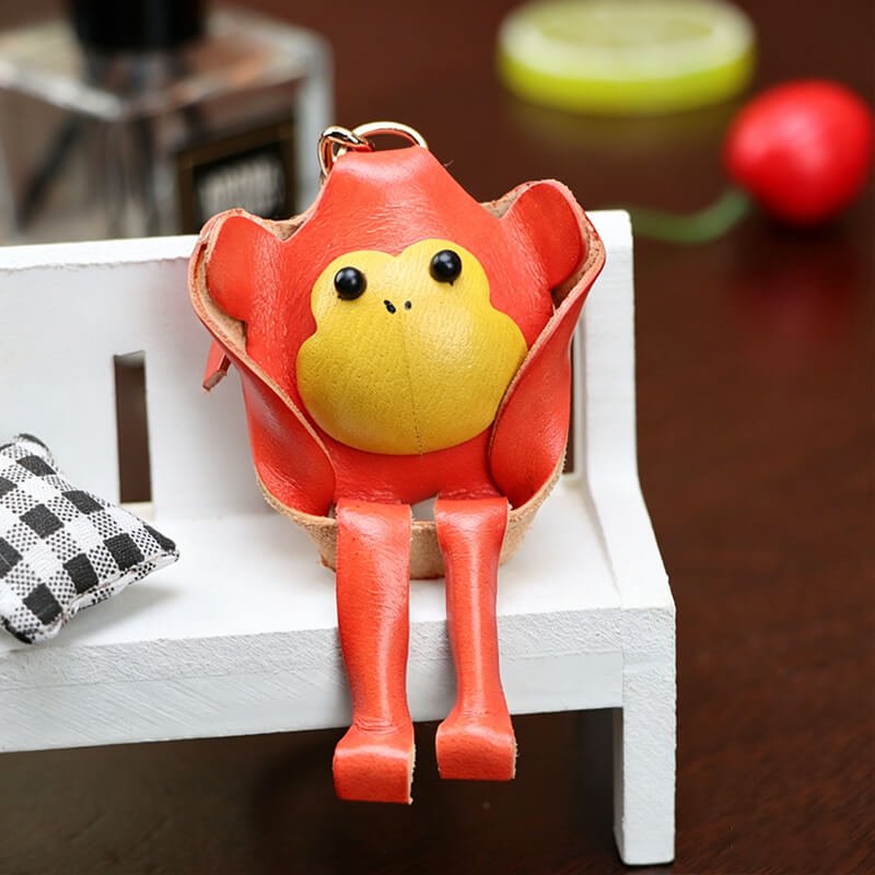 Chinese Zodiac Leather Bag Charm – Babylon Leather - Babylon LeatherBabylon LeatherLLZ34-Monkey-Orange