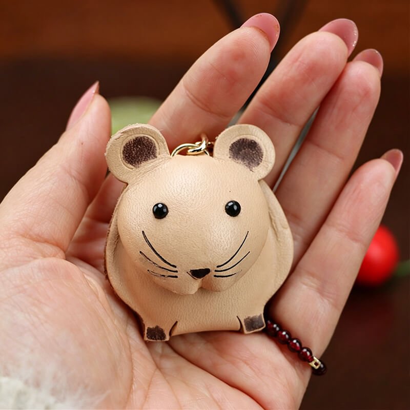 Chinese Zodiac Leather Bag Charm – Babylon Leather - Babylon LeatherBabylon LeatherLLZ34-Mouse-Original