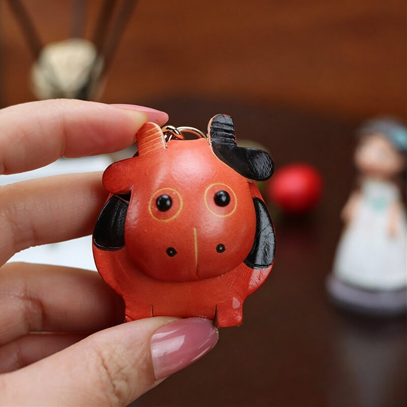 Chinese Zodiac Leather Bag Charm – Babylon Leather - Babylon LeatherBabylon LeatherLLZ34-Ox-Orange
