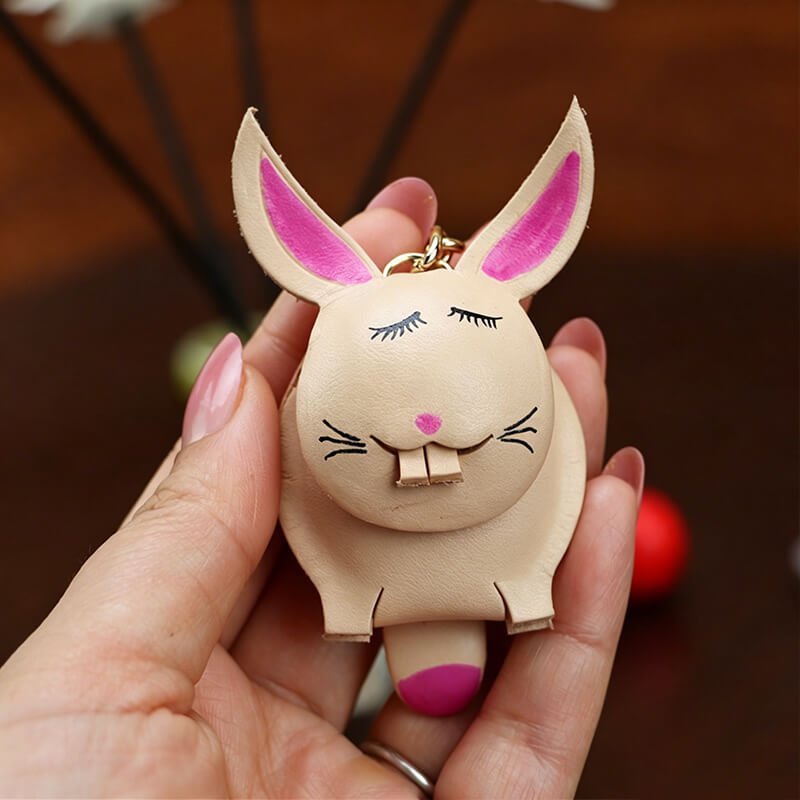 Chinese Zodiac Leather Bag Charm – Babylon Leather - Babylon LeatherBabylon LeatherLLZ34-Rabbit-Original