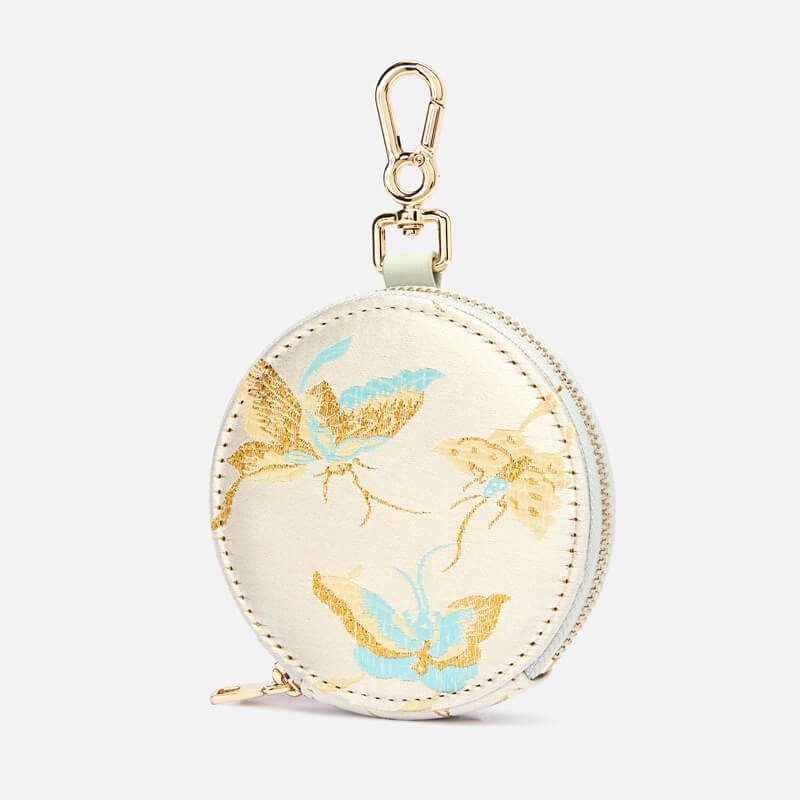 Circle of Light Silk Coin Pouch Clutch – Babylon Leather - Babylon LeatherBabylon LeatherTX199-White1