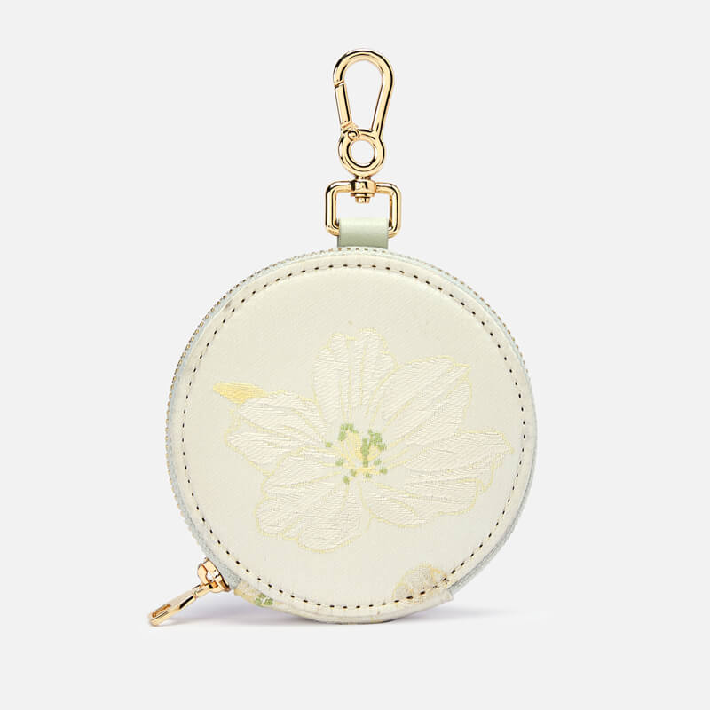 Circle of Light Silk Coin Pouch Clutch – Babylon Leather - Babylon LeatherBabylon LeatherTX199-White2