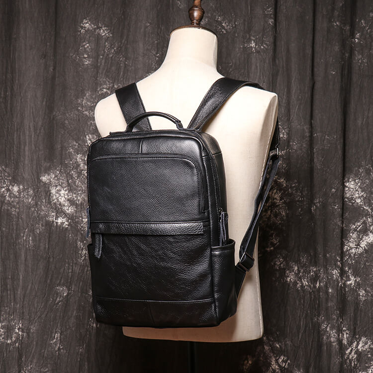 Classic Men’s Business Leather Backpack – Babylon Leather - Babylon LeatherBabylon LeatherLJ018 - Black