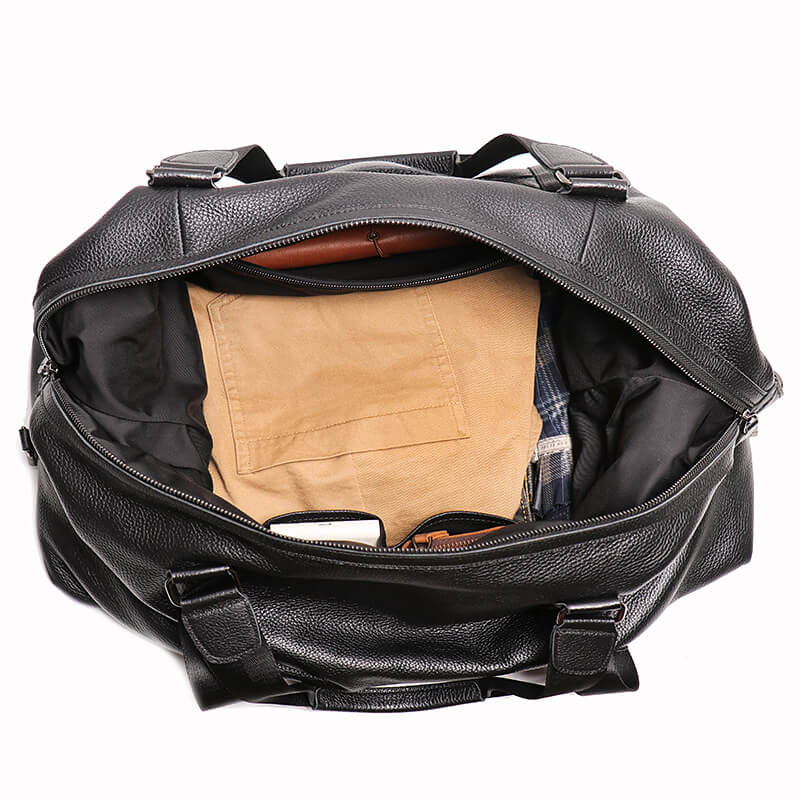 Classic Men’s Leather Holdall Duffel Bag – Babylon Leather - Babylon LeatherBabylon LeatherLJ014 - Black