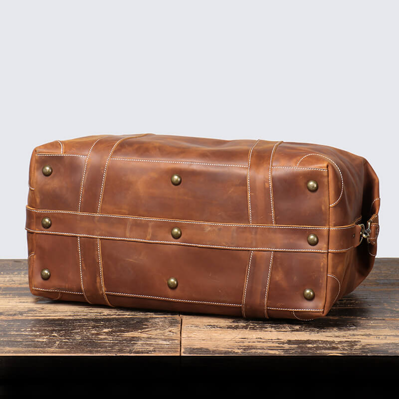 Classic Men’s Leather Holdall Travel Bag – Babylon Leather - Babylon LeatherBabylon LeatherLJ072 - Brown