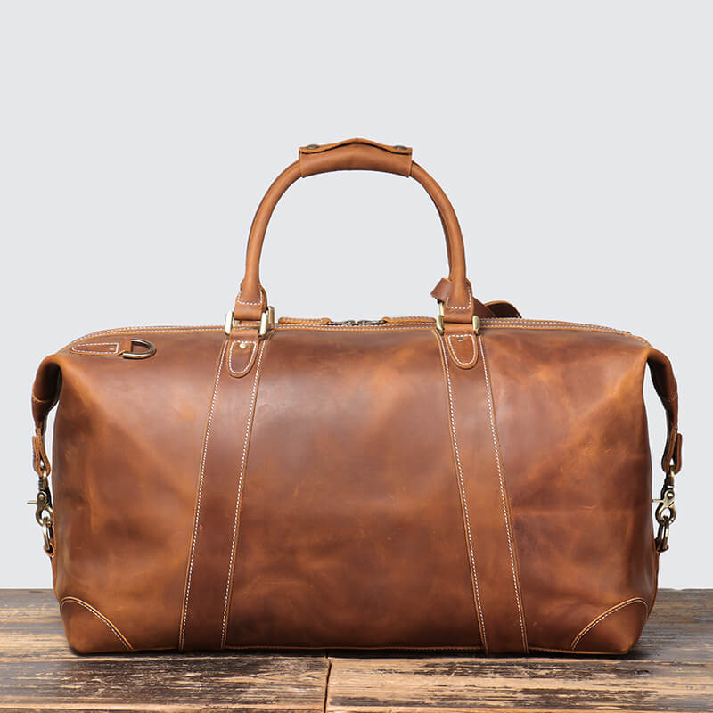 Classic Men’s Leather Holdall Travel Bag – Babylon Leather - Babylon LeatherBabylon LeatherLJ072 - Brown