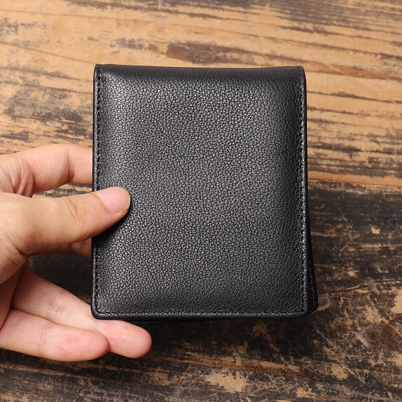 Classic Men’s Top - Grain Leather Bi - Fold Card Wallet – Babylon Leather - Babylon LeatherBabylon LeatherLJ122-Black