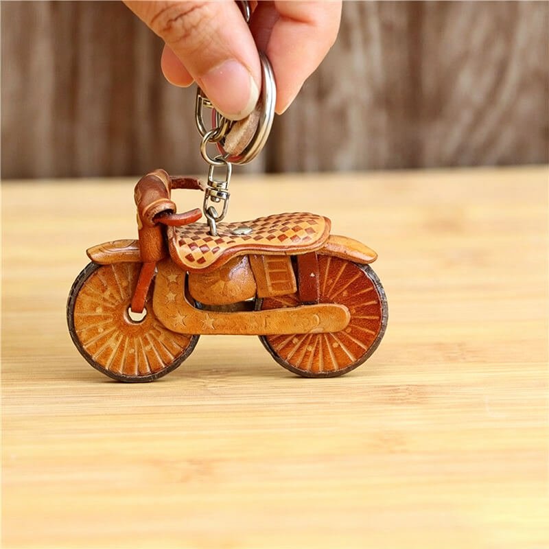 Classic Motorcycle Leather Bag Charm – Babylon Leather - Babylon LeatherBabylon LeatherLLZ115-1-Brown