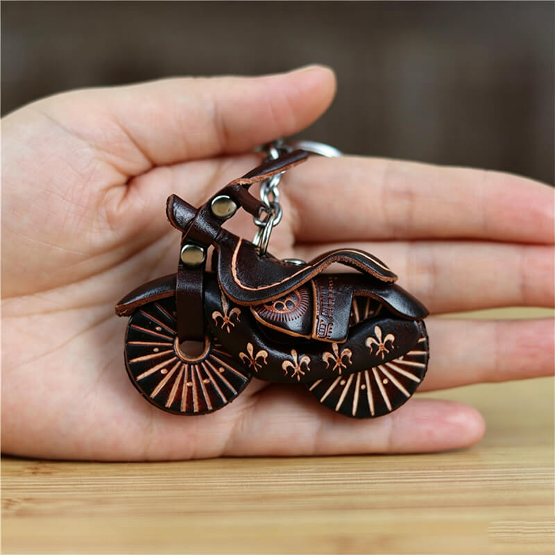 Classic Motorcycle Leather Bag Charm – Babylon Leather - Babylon LeatherBabylon LeatherLLZ115-2-Brown