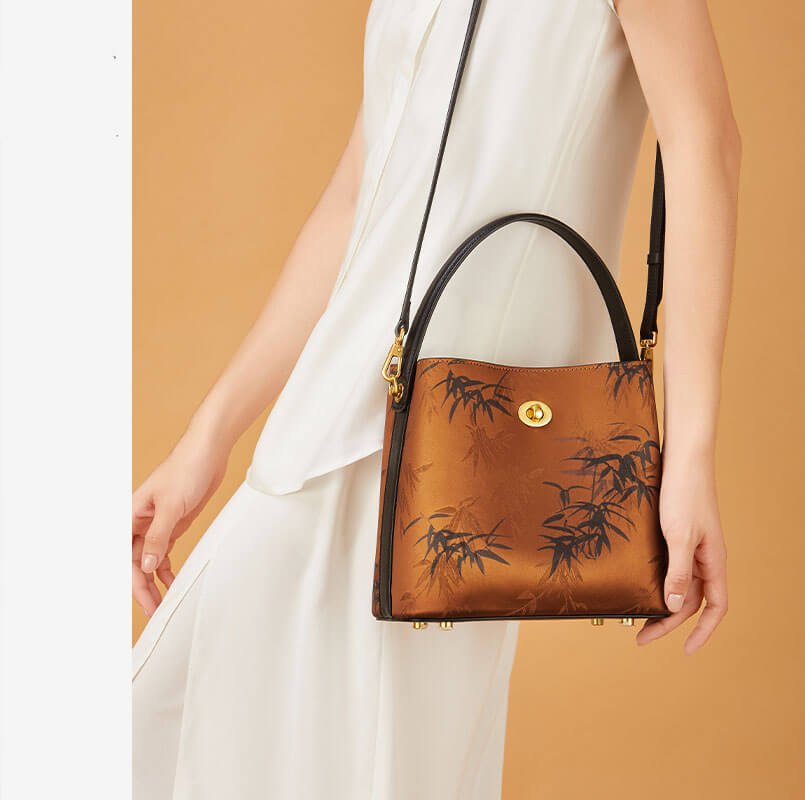 Classic Silk Crossbody Bag with Subtle Sheen – Babylon Leather - Babylon LeatherBabylon LeatherTX037-Brown