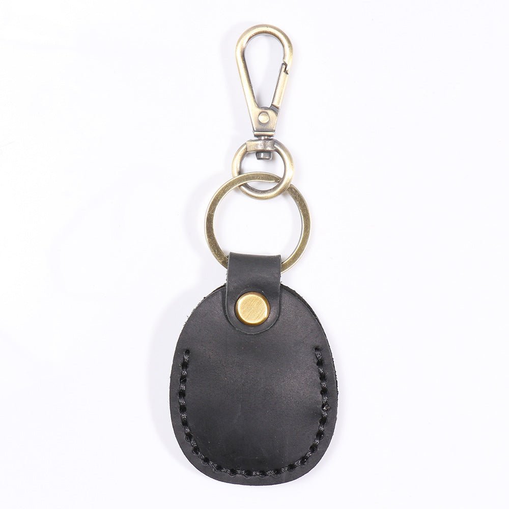 Classic Top - Grain Leather AirTag Keychain Holder with Metal Clasp – Babylon Leather - Babylon LeatherBabylon LeatherLJ139-Black
