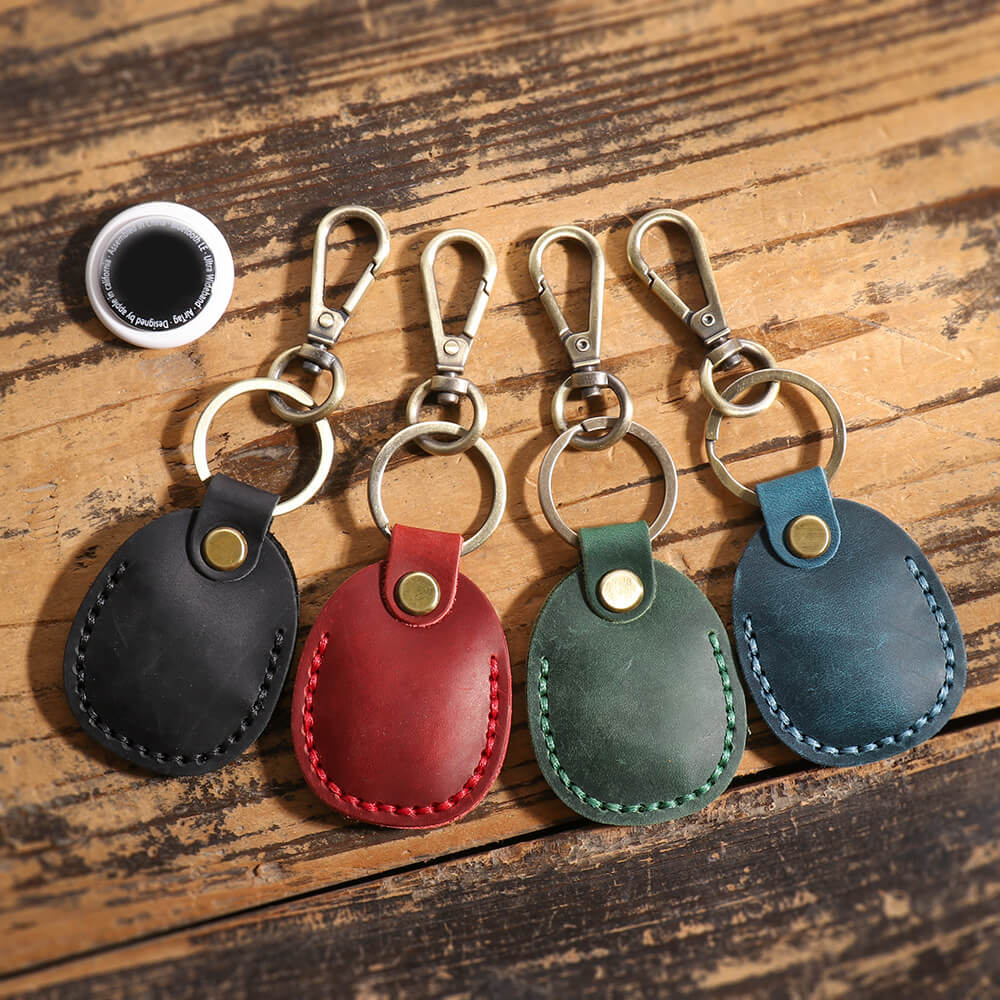 Classic Top - Grain Leather AirTag Keychain Holder with Metal Clasp – Babylon Leather - Babylon LeatherBabylon LeatherLJ139-Brown