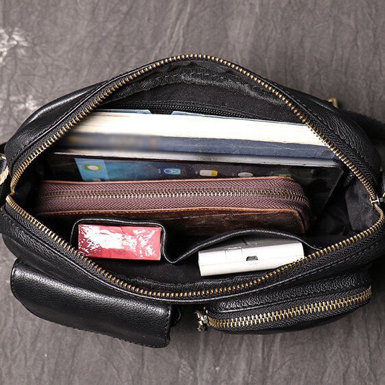 Classic Top - Grain Leather Crossbody Messenger – Babylon Leather - Babylon LeatherBabylon LeatherLJ113-Black