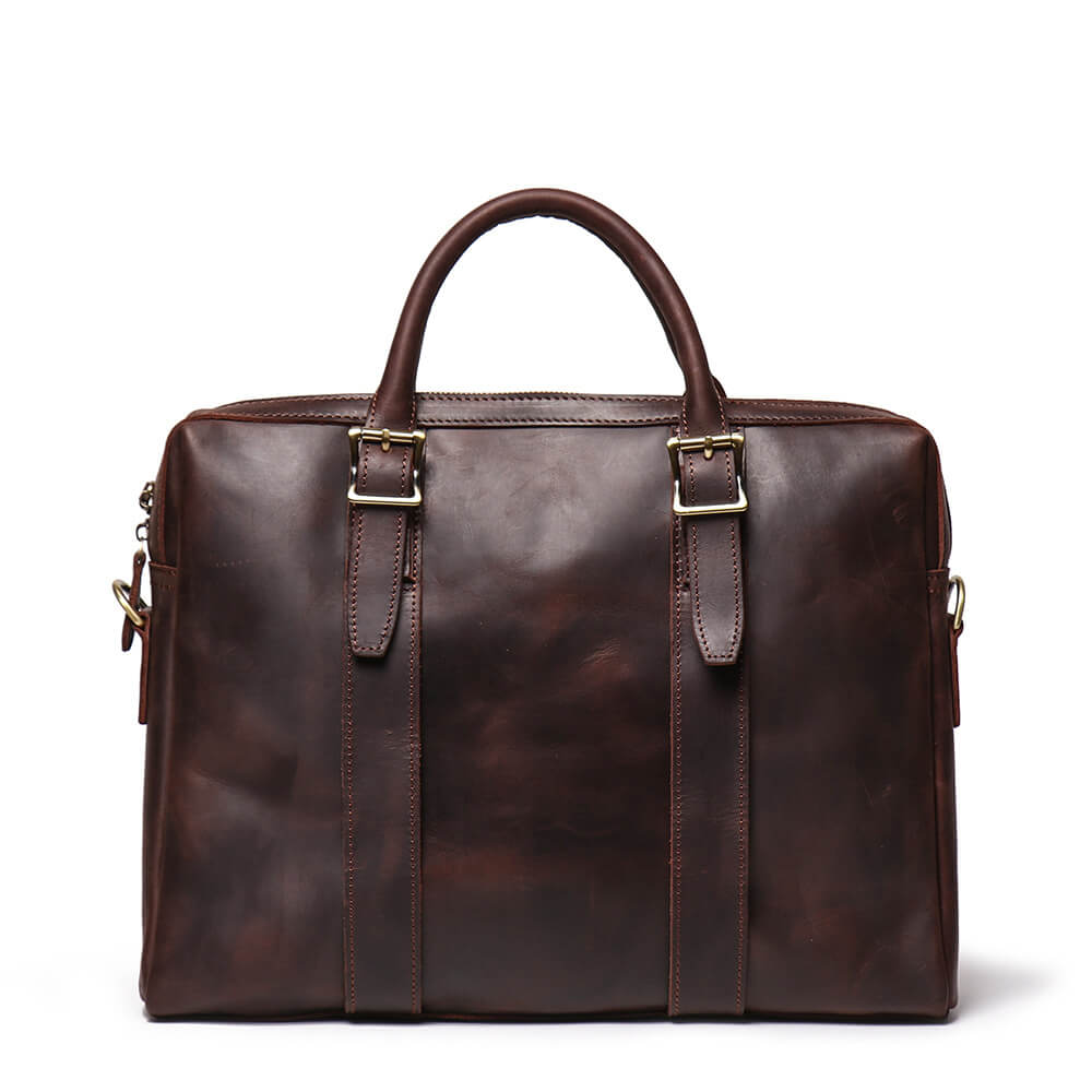 Classic Top Grain Leather Laptop Business Bag – Babylon Leather - Babylon LeatherBabylon LeatherLJ004 - Coffee