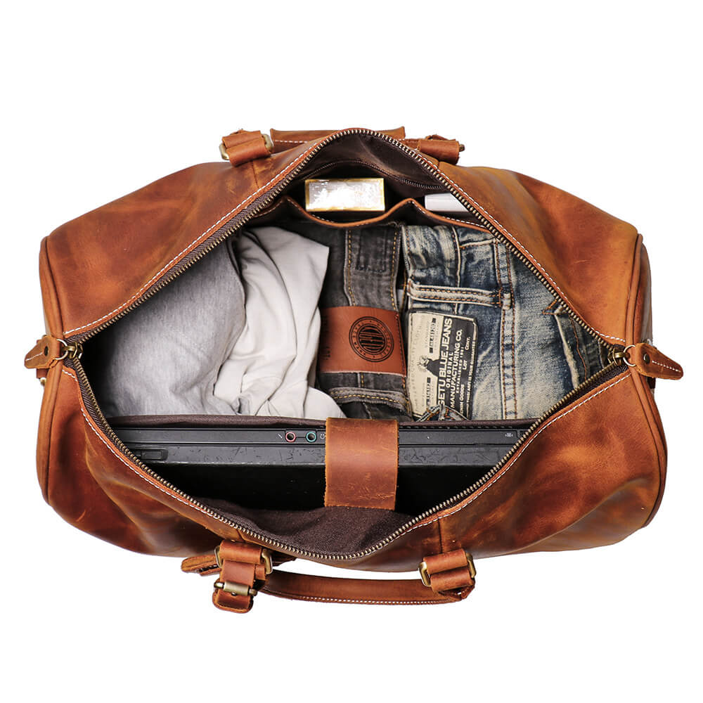 Classic Top Grain Leather Weekender Duffel Bag – Babylon Leather - Babylon LeatherBabylon LeatherLJ009 - Black