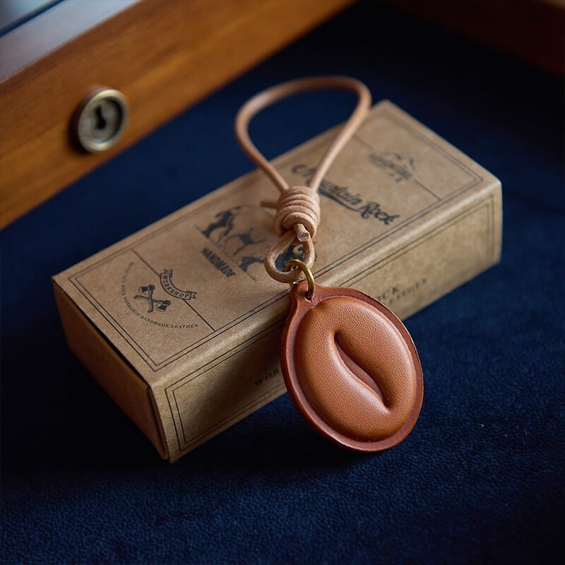 Coffee Bean Leather Bag Charm – Babylon Leather - Babylon LeatherBabylon LeatherLZ93-Coffee-Large