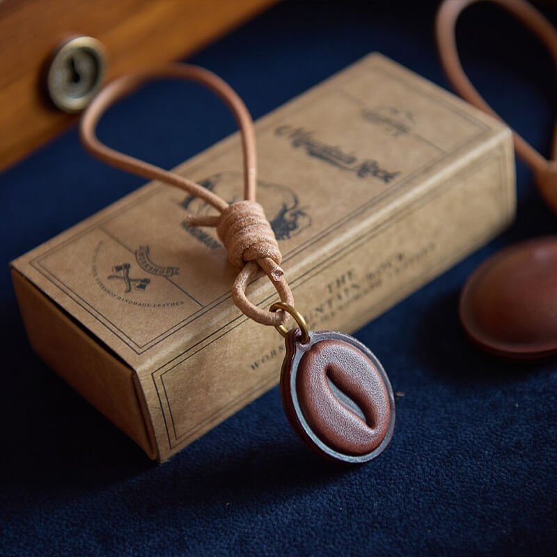 Coffee Bean Leather Bag Charm – Babylon Leather - Babylon LeatherBabylon LeatherLZ93-Coffee-Small