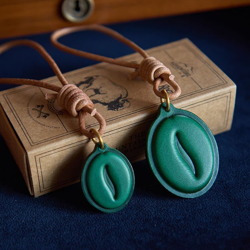 Coffee Bean Leather Bag Charm – Babylon Leather - Babylon LeatherBabylon LeatherLZ93-Green-Large & Small