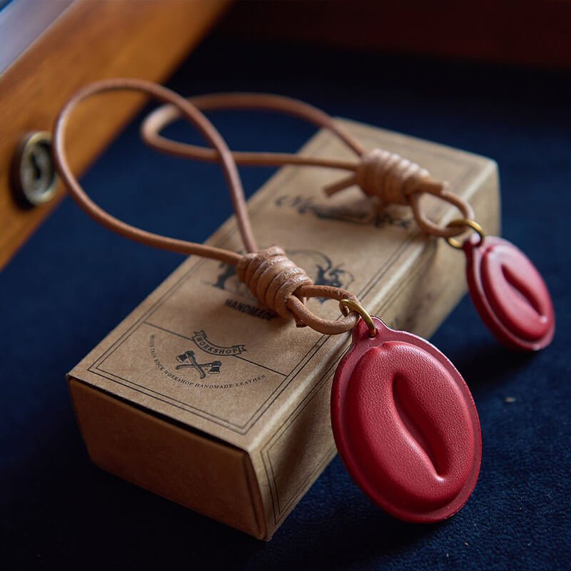 Coffee Bean Leather Bag Charm – Babylon Leather - Babylon LeatherBabylon LeatherLZ93-Red-Large & Small