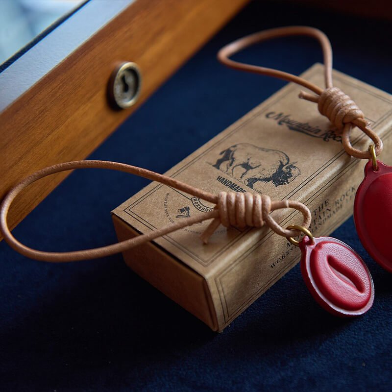 Coffee Bean Leather Bag Charm – Babylon Leather - Babylon LeatherBabylon LeatherLZ93-Red-Small