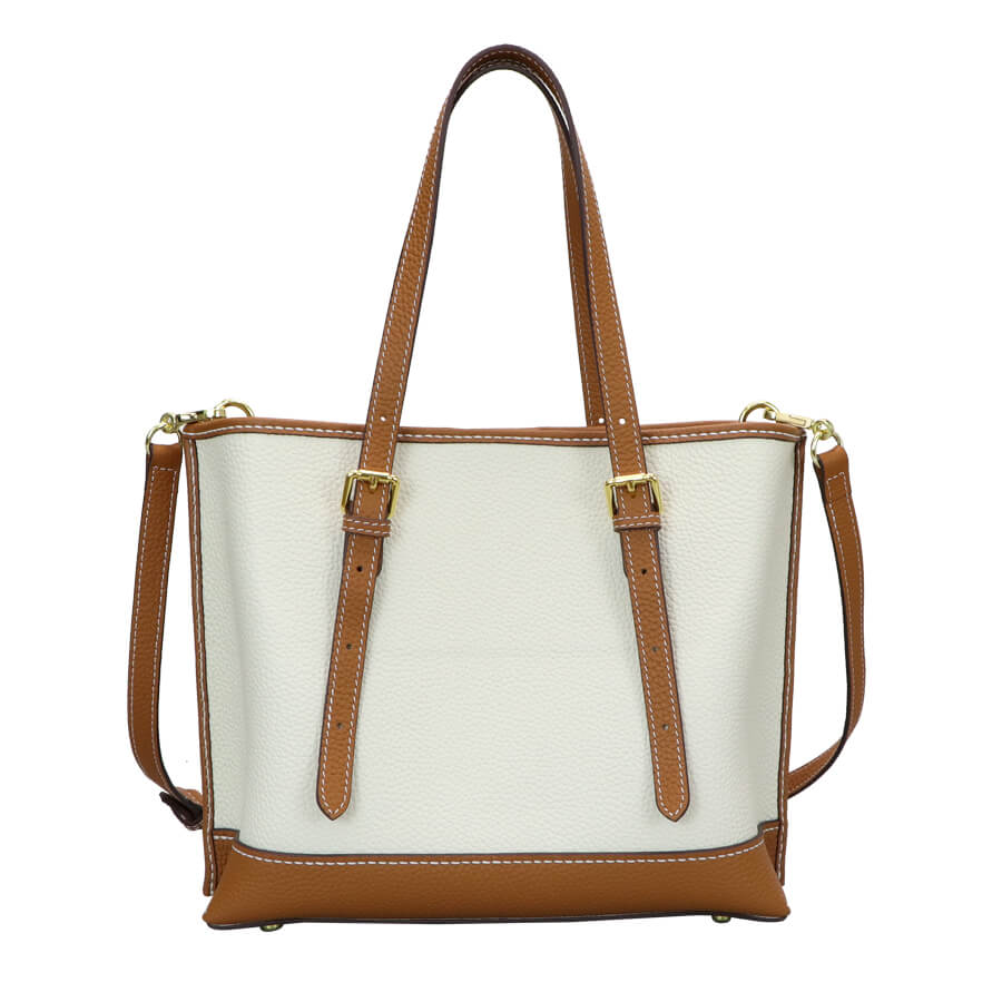 Color - Block Shoulder Tote Bag DIY Kit – Babylon Leather - Babylon LeatherBabylon LeatherSY114-White & Caramel-White