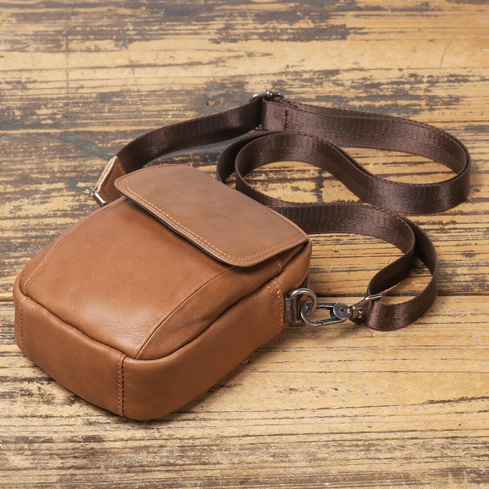Compact Leather Crossbody Messenger Bag – Babylon Leather - Babylon LeatherBabylon LeatherLJ067 - Yellow