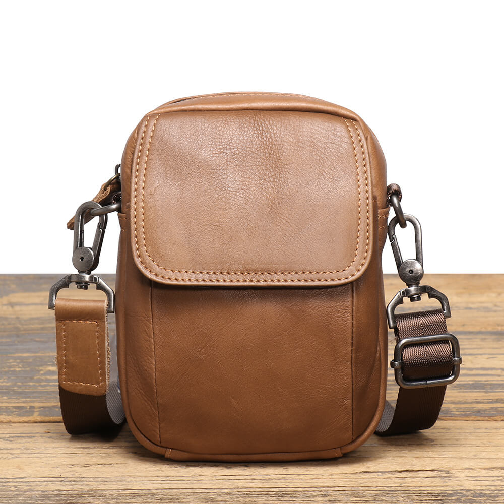 Compact Leather Crossbody Messenger Bag – Babylon Leather - Babylon LeatherBabylon LeatherLJ067 - Yellow