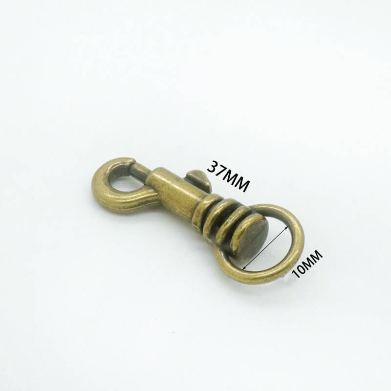 Compact Swivel Snap Hook - Babylon Leather - Babylon LeatherBabylon LeatherJY08-Antique Brass-10mm Thick Key Hook