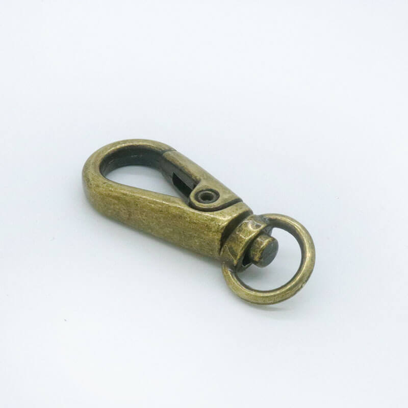 Compact Swivel Snap Hook - Babylon Leather - Babylon LeatherBabylon LeatherJY08-Antique Brass-9mm Fish Eye Hook