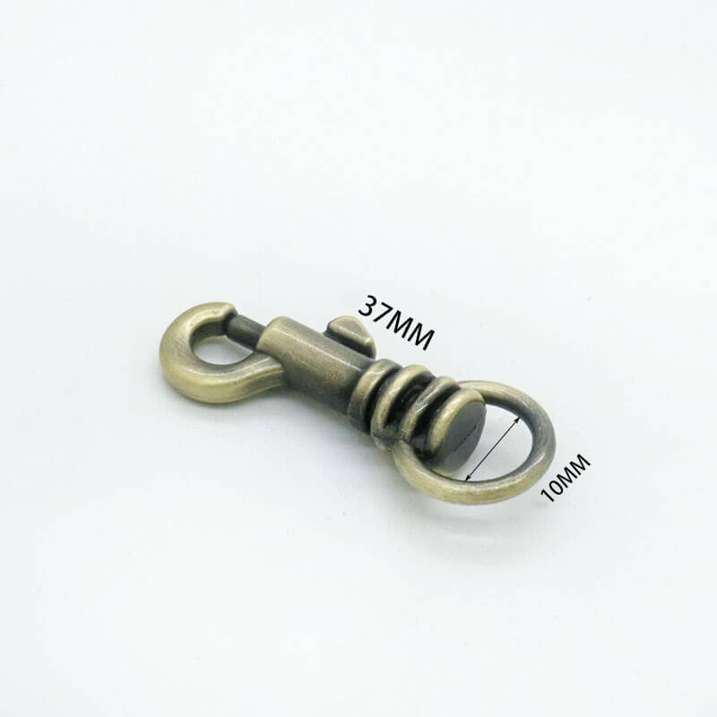 Compact Swivel Snap Hook - Babylon Leather - Babylon LeatherBabylon LeatherJY08-Brushed Antique Brass-10mm Thick Key Hook