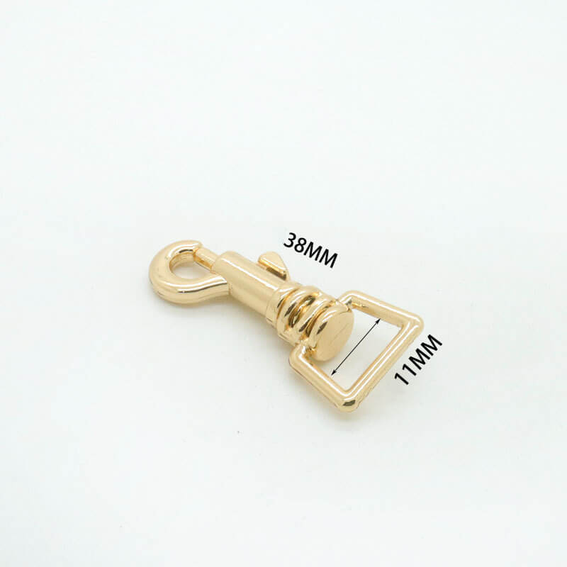 Compact Swivel Snap Hook - Babylon Leather - Babylon LeatherBabylon LeatherJY08-Gold-11mm Square End Key Hook