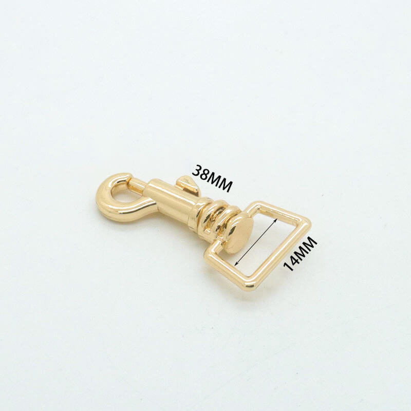 Compact Swivel Snap Hook - Babylon Leather - Babylon LeatherBabylon LeatherJY08-Gold-14mm Square End Key Hook